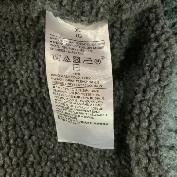Banana Republic Gray Cotton Wool Chunky Knit Warm Sweater Size XL - Picture 6 of 7
